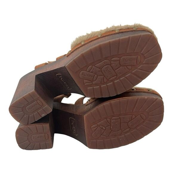 Korks Womens Size 10 Faux Fur Ankle Strap Wendy Clog - Picture 7 of 8